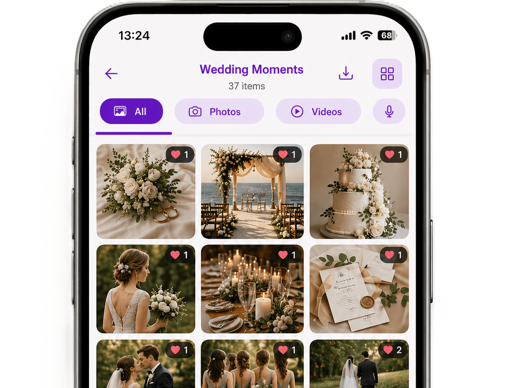 EverAfter guest photo gallery on mobile